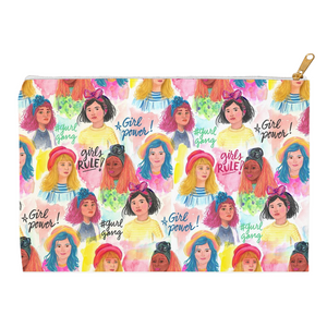 Zipper Accessory Pouch in "Girl Power" Design (2 sizes)