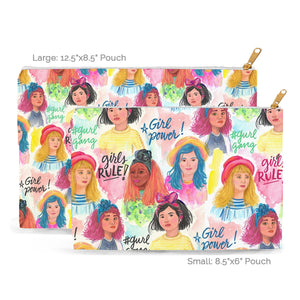 Zipper Accessory Pouch in "Girl Power" Design (2 sizes)