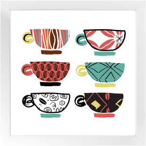 "Boho Coffeeshop" Framed 12"x12" Art Print (2 colors)