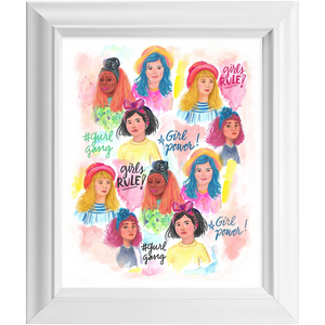 "Girl Power" Framed 8x10 Art Print (2 colors)