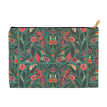 Zipper Accessory Pouch in "Teal Floral" (2 sizes)