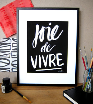 "Joie de Vivre" 8x10 Art Print - Black