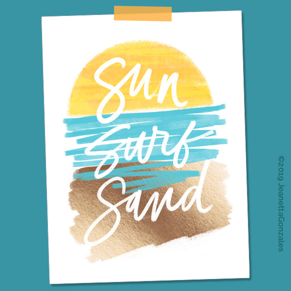 
                
                    Load image into Gallery viewer, &amp;quot;Sun Surf Sand&amp;quot; 8x10 Art Print
                
            